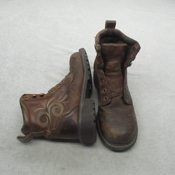 Justin Shoes - Justin Womens‎ 8B Work Boots Brown Leather Katerina 6" Steel Toe Waterproof